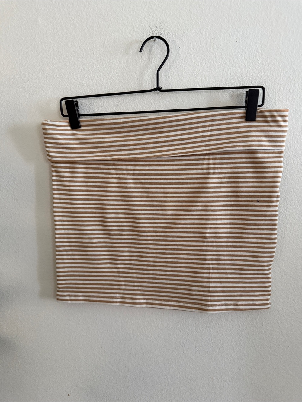 Beige and White Striped Tube Top- American Eagle